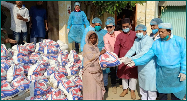 কোয়ারেন্টাইন শেষে ৩০০ পরিবারকে খাবার দিলেন বাহরাইন ফেরত প্রবাসী