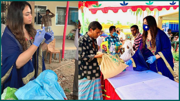 করনায় গৃহবন্দী অসহায় মানুষের পাশে চিত্র নায়িকা নায়িকা পপি