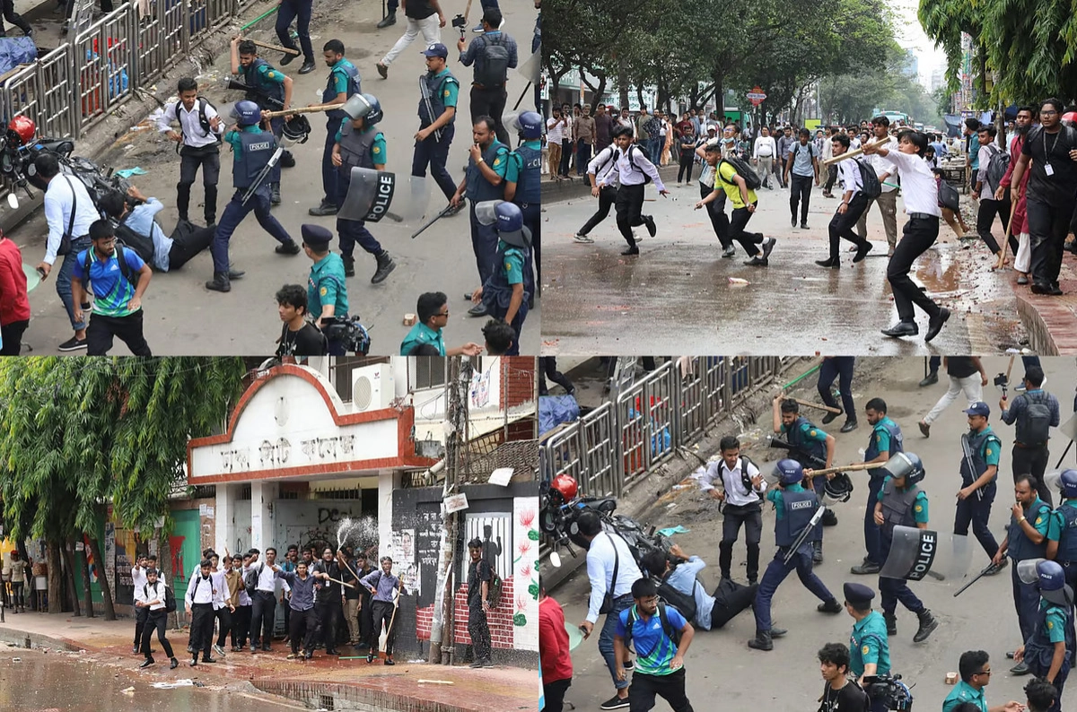 ঢাকা কলেজ ও সিটি কলেজের সংঘর্ষ: সায়েন্স ল্যাব উত্তপ্ত, পুলিশ লাঠিপেটা